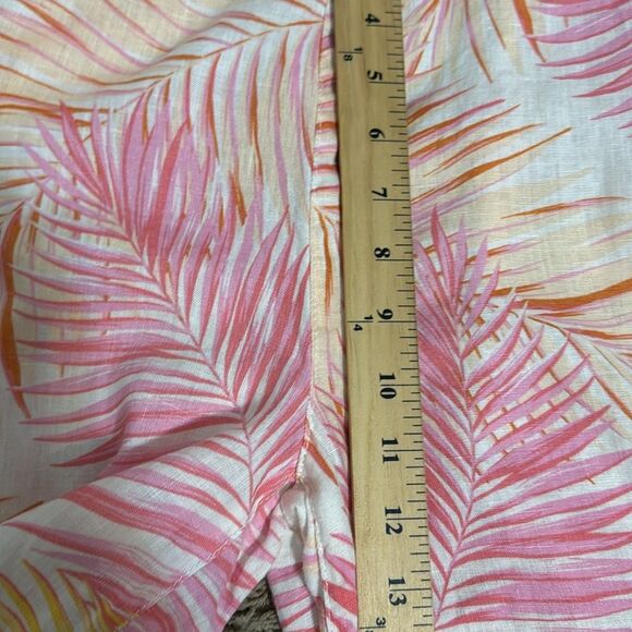 Tahari Multicolor Print Wide Leg Linen Pants size M Resortwear Cruise Vacation - Picture 9 of 9